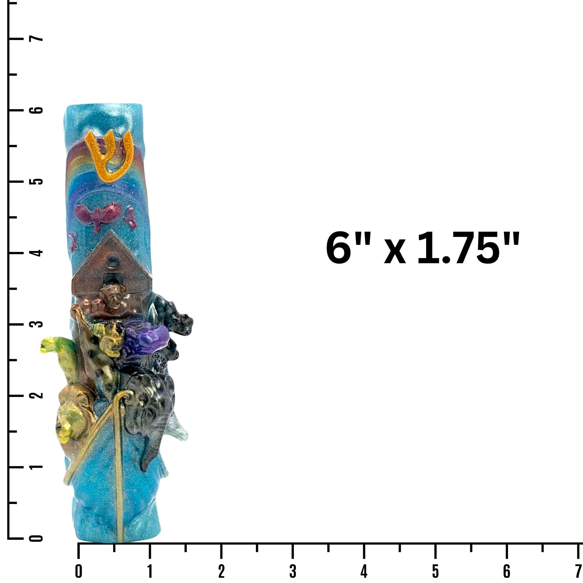 Noah's Ark Mezuzah Cover – Handmade Resin Judaica Case, Unique Ark-Themed Artisan Mezuzah Holder Perfect for Children's Rooms - Bris Gift