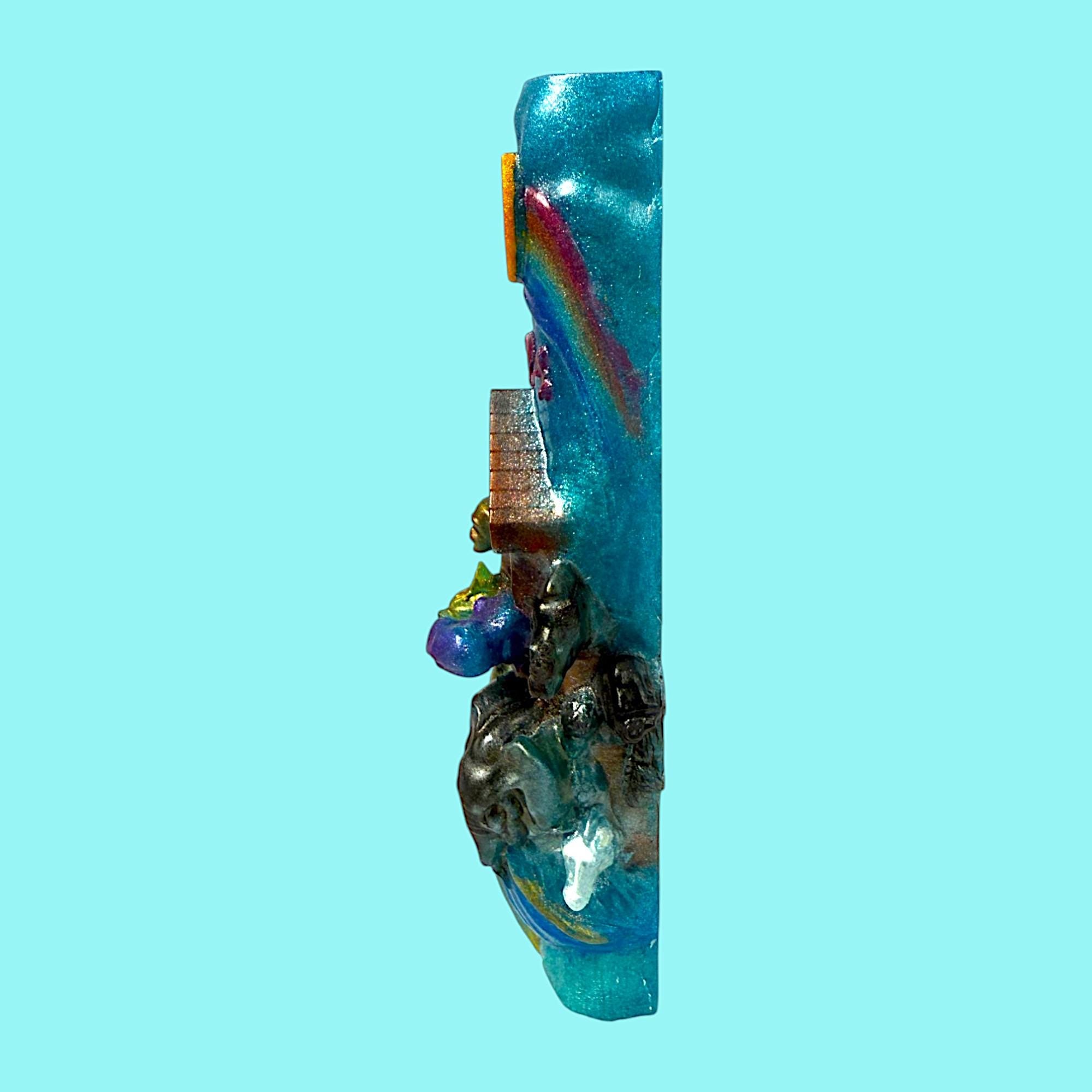 Noah's Ark Mezuzah Cover – Handmade Resin Judaica Case, Unique Ark-Themed Artisan Mezuzah Holder Perfect for Children's Rooms - Bris Gift