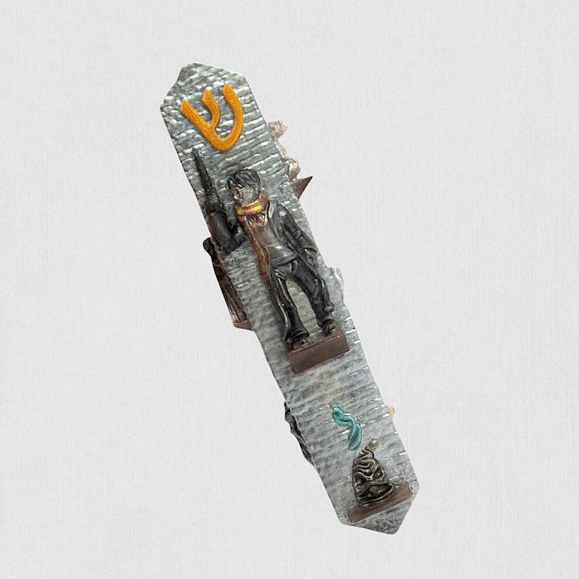 Potter Wizard Inspired Mezuzah Cover – Handmade Resin Judaica Case, Unique Themed Artisan Mezuzah Holder - Bar & Bat Mitzvah Gift
