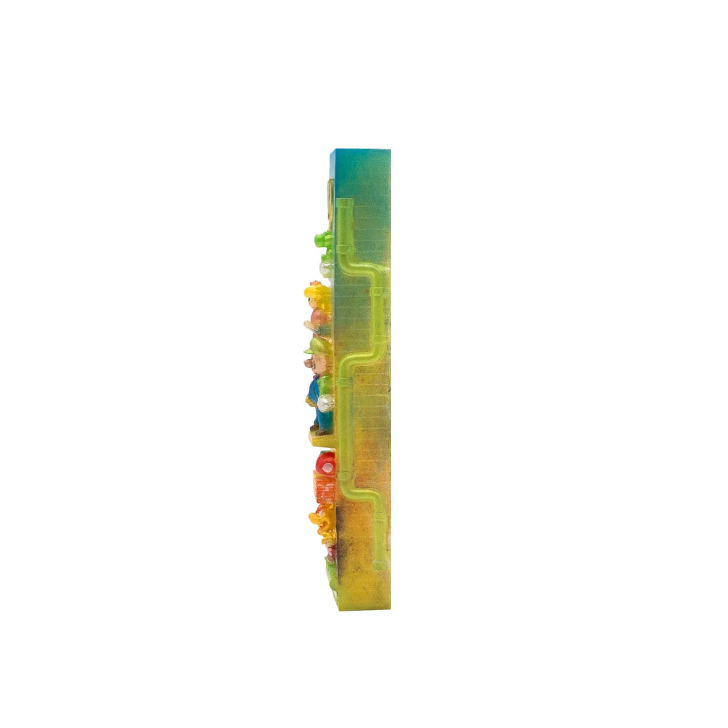 Mario K Video Game Mezuzah Cover – Handmade Resin Judaica Case, Unique Themed Artisan Mezuzah Holder