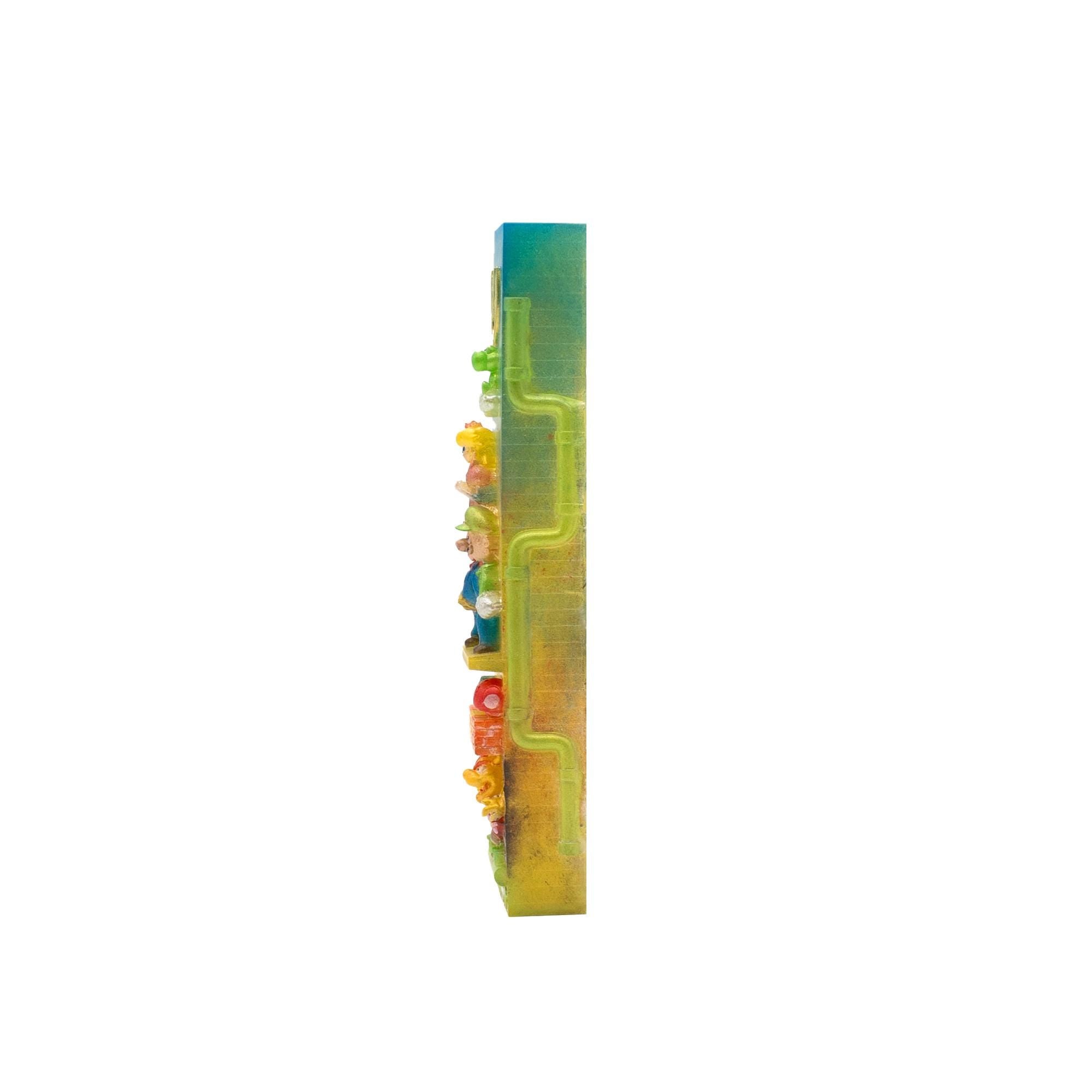 Mario K Video Game Mezuzah Cover – Handmade Resin Judaica Case, Unique Themed Artisan Mezuzah Holder