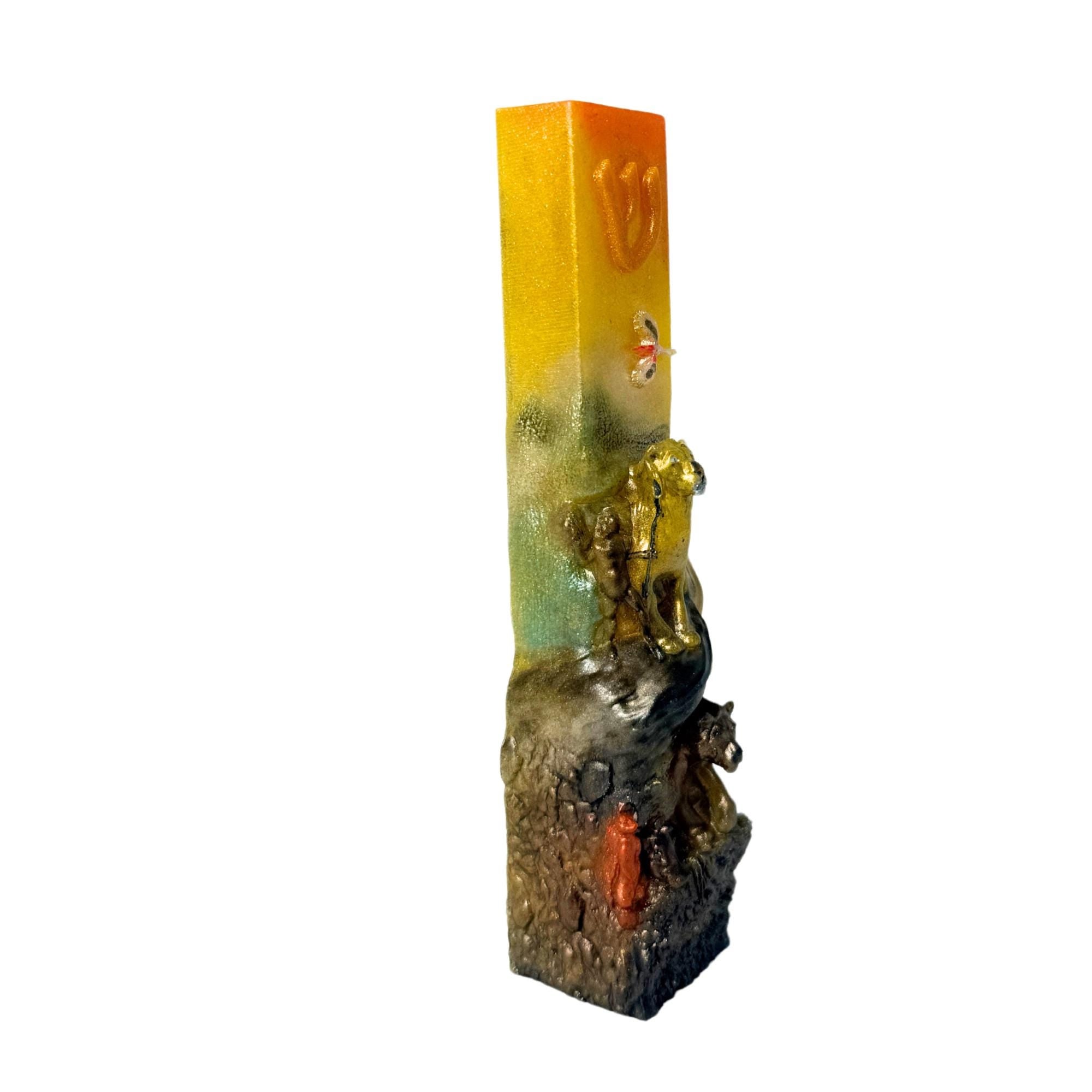 Lion Movie Inspired Mezuzah Cover – Handmade Resin Judaica Case, Unique Themed Artisan Mezuzah Holder